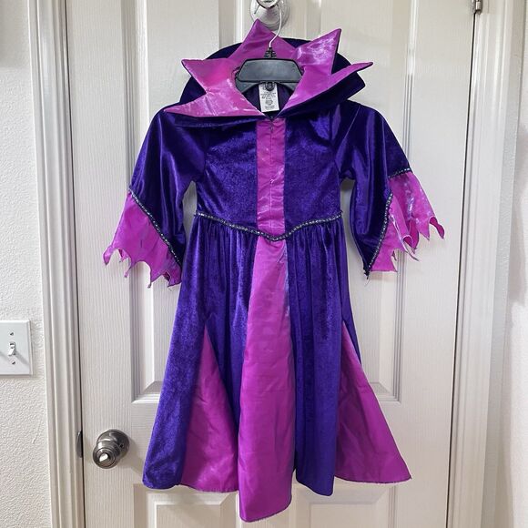 Disney Store Maleficent Halloween Costume DRESS ONLY Purple Pink Girls Size 4 - Picture 1 of 16